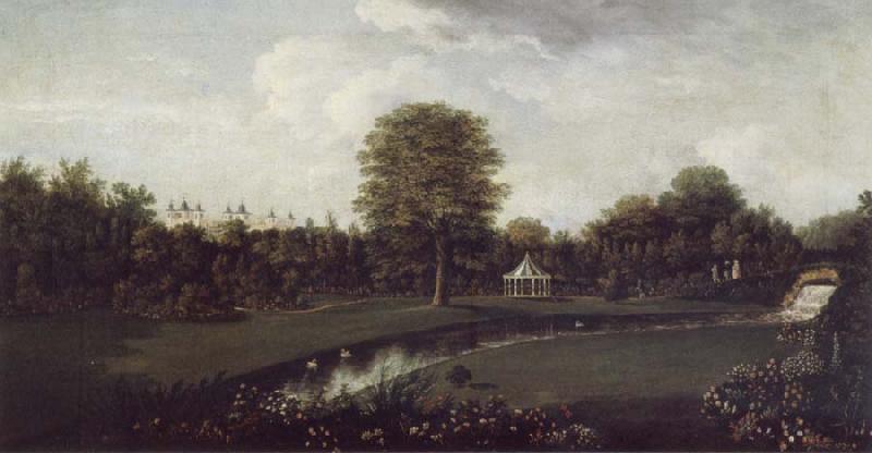 William Tomkins The Elysian Fields at Audley End,Essex,from the Tea House Bridge oil painting image